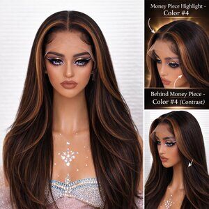 16-24 in Custom Colored Lace Wig Chose Length & Highlights to pair w/Dark Root